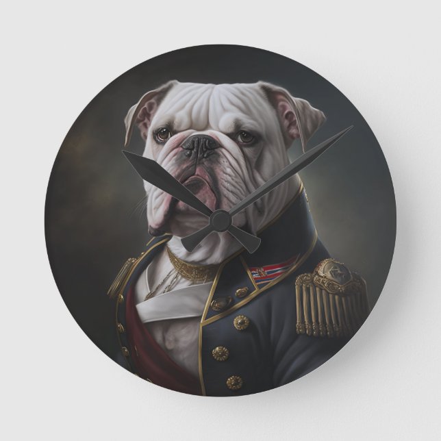 Finare Bulldog Clock Rund Klocka (Framsida)