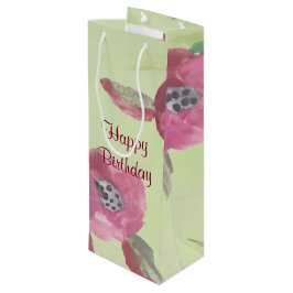 Finare Burgundy Blommigt Watercolor Vin Gift-Bag