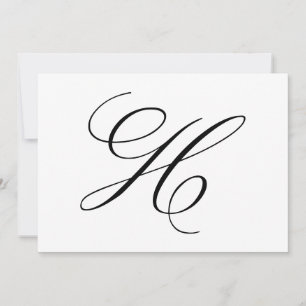 Finare Calligrafi Brev H Monogram Bröllop Tack Kort
