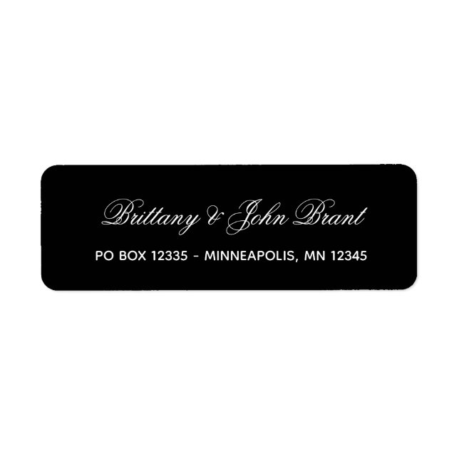 Finare Calligraphy Namn 2 Line Returadress Etikett (Framsidan)