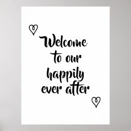 Finare Calligraphy Welcome to our Storybook Bröllo Poster