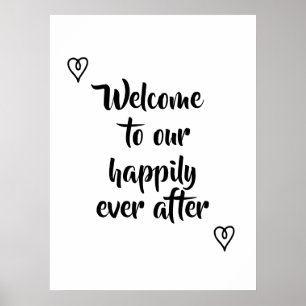 Finare Calligraphy Welcome to our Storybook Bröllo Poster