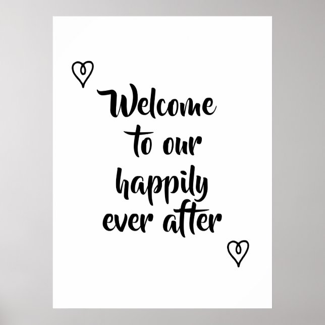 Finare Calligraphy Welcome to our Storybook Bröllo Poster (Framsidan)