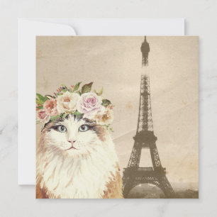 Finare Cat & Eiffel Torn Kort