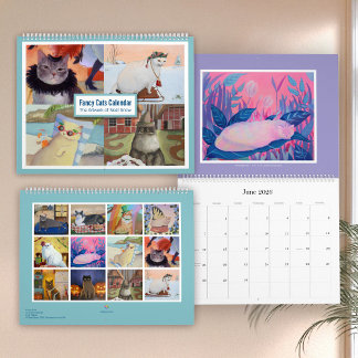 Finare Cats Porträtt Paintings Art Kalender
