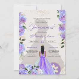 Finare Charro Lavender Blue Quinceanera-inbjudan Inbjudningar