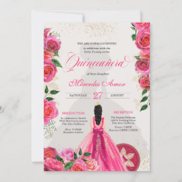 Finare Charro Shock rosa Ro Western Quinceanera i Inbjudningar