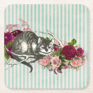 Finare Cheshire Cat Collage Underlägg Papper Kvadrat