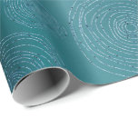 Finare Circles Teal Blue Navy Spirale Metallic Presentpapper<br><div class="desc">Contemporaryns lyxdekaler FlorenceK-design</div>