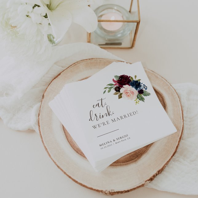 Finare Classic Eat Drink Vi är gifta Bröllop Pappersservett (Skapare uppladdad)