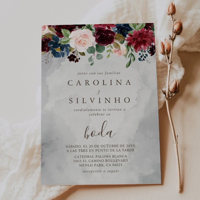 Finare Classic Flowers Boda Bröllop Inbjudningar (Skapare uppladdad)