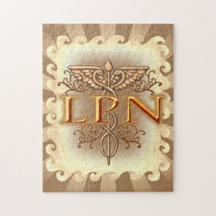 Finare Copper Caduceus LPN Nurse Pussel