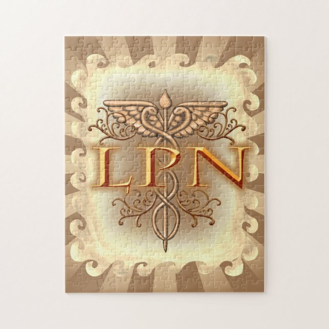 Finare Copper Caduceus LPN Nurse Pussel (Vertikal)