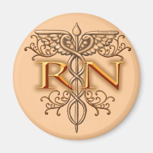 Finare Copper Caduceus RN Nurse Magnet