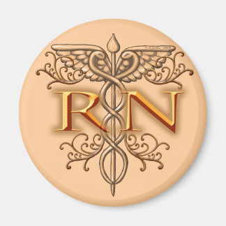 Finare Copper Caduceus RN Nurse Magnet