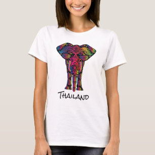 Finare Decorative Mandala Elephant Thailand Tee Shirt