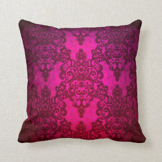 Finare Deep Glowing Rosa Damask Pattern Kudde