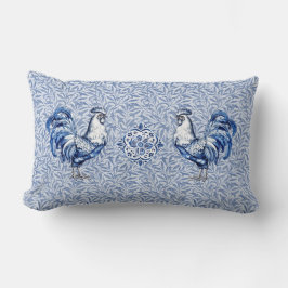 Finare Delft Blue och White Tupp Chicken Lumbarkudde