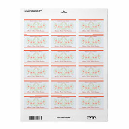 Finare design med blommor adressetikett