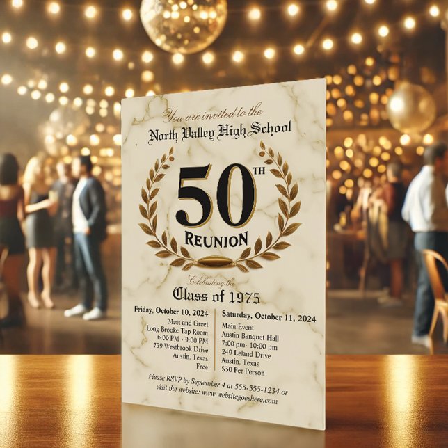Finare Elegant 50:e högskoleåterföreningen - 2 dag Inbjudningar (Skapare uppladdad)