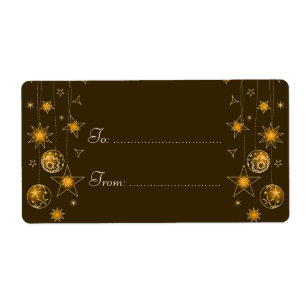 Finare Elegant Guld Gult  Dekoration jul Märkre Fraktsedel