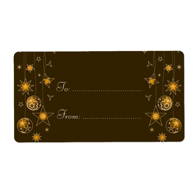 Finare Elegant Guld Gult  Dekoration jul Märkre Fraktsedel (Framsidan)