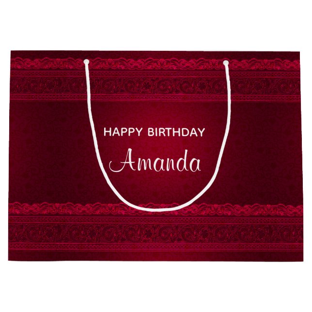 Finare & Elegant Red Background Snyggt Birday (Framsidan)
