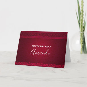 Finare & Elegant Red Background Snyggt Birday Kort