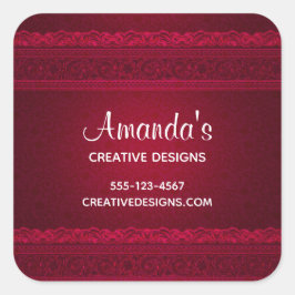 Finare & Elegant Red Background Snyggt Business Fyrkantigt Klistermärke