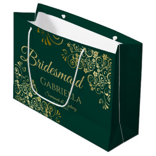 Finare Emerald Grönt & Guld Elegant Bridesmaid