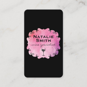 Finare-etikett Vin med Vin Stain Visitkort