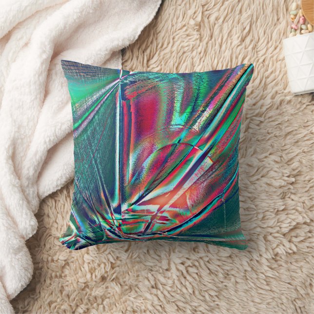 Finare färg rött till grönt blekt och digitalt skr kudde (Filt)