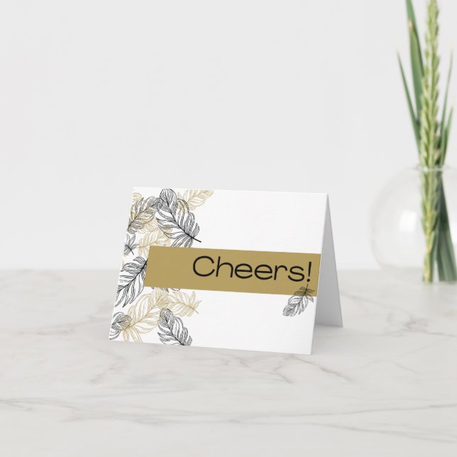 Finare Feathers Cheers! Notecard Helgkort (Framsida)