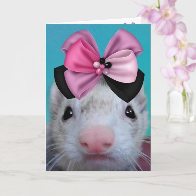 Finare Ferret Birthday Kort (Orkide)