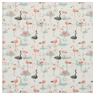 Finare Fjädrar: Stollig Flamingo Tyg
