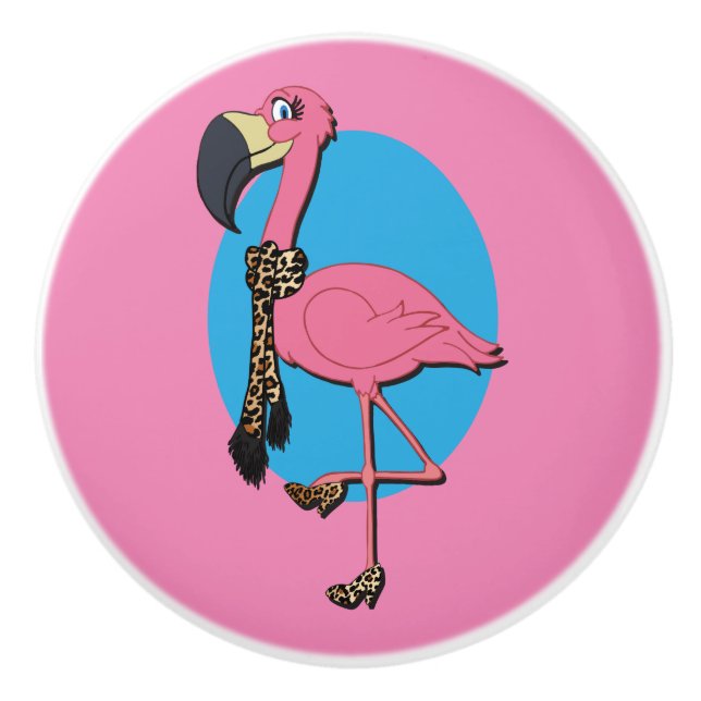 Finare Flamingo Ceramic Knob Knopp (Framsidan)