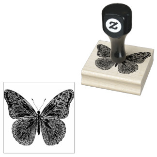 Finare Flourish Butterfly Rubber Frimärke Stämpel