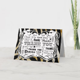 Finare Flourlack och Zebra Chalkboard Text Tack Y Kort