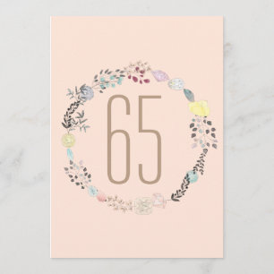 Finare Flowers and Diamonds 65e Birthday Inbjudningar