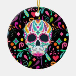 Finare Flowwwalls Sugar Skull Julgransprydnad Keramik