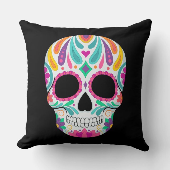 Finare Flowwwalls Sugar Skull Kudde (Framsida)