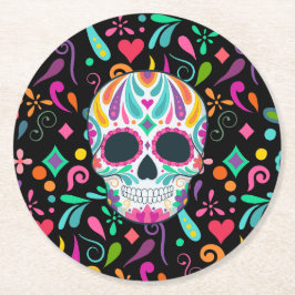 Finare Flowwwalls Sugar Skull Underlägg Papper Rund