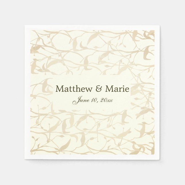Finare Foliage Bröllop Pappersservett (Framsidan)