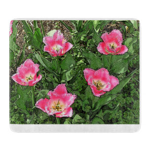 "FINARE FRILLS ROSA OCH VITA FÄRGADE TULIPS/GLAS