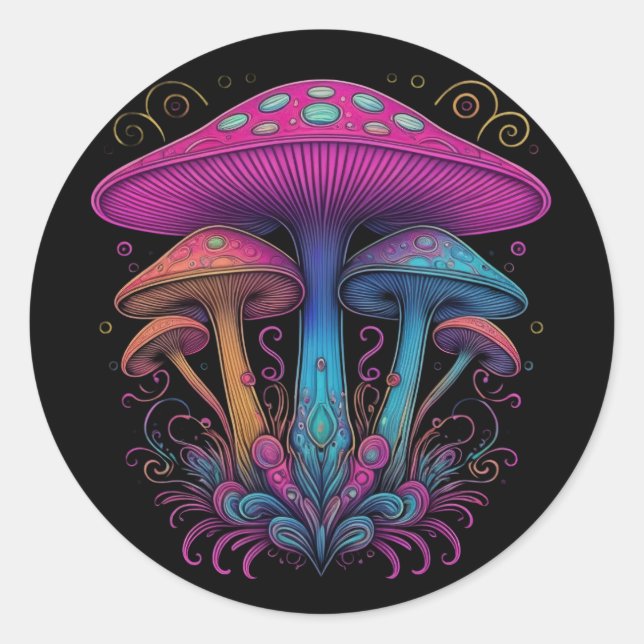 Finare Fungi Runt Klistermärke (Framsida)