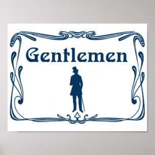 Finare gentlemen Restroom-tecken Poster
