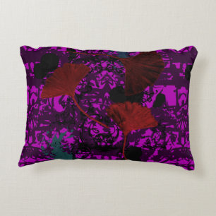 Finare Ginkgo Grunge accent Pillow Lila Prydnadskudde