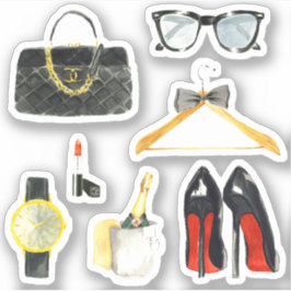 Finare Girly Purse Heels Lipstick Planner Roligt Klistermärken