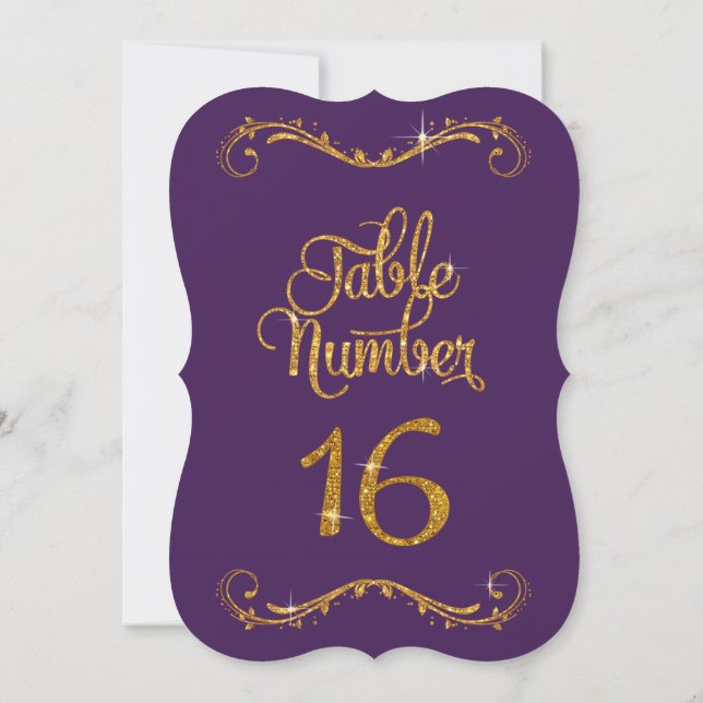 Finare Glitter Bordsnummer 16 Formell middag (Baksida)