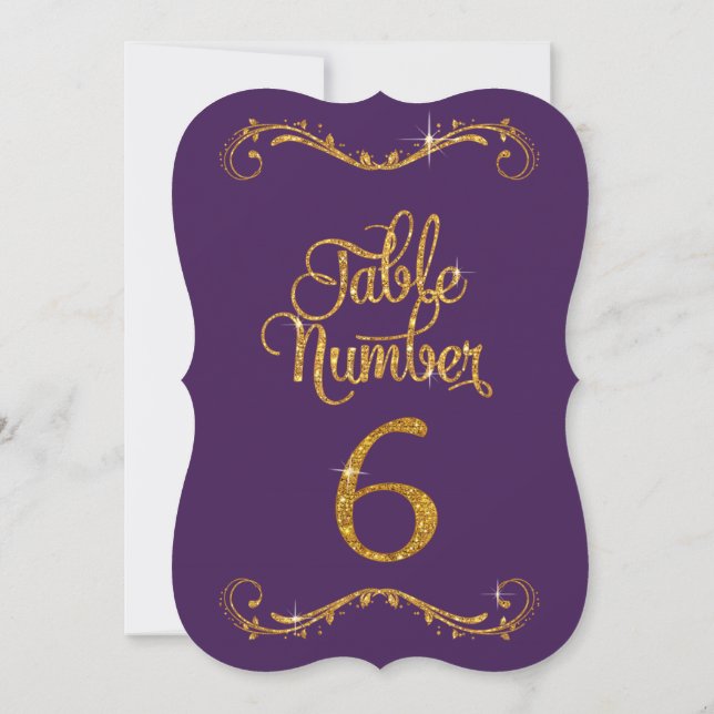 Finare Glitter Bordsnummer 6 Formell middag för (Baksida)